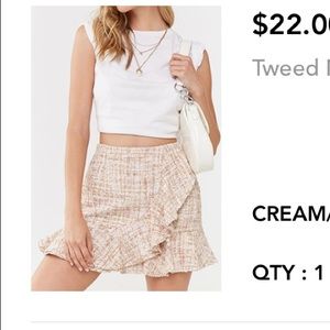 Ruffle Tweed Skirt
